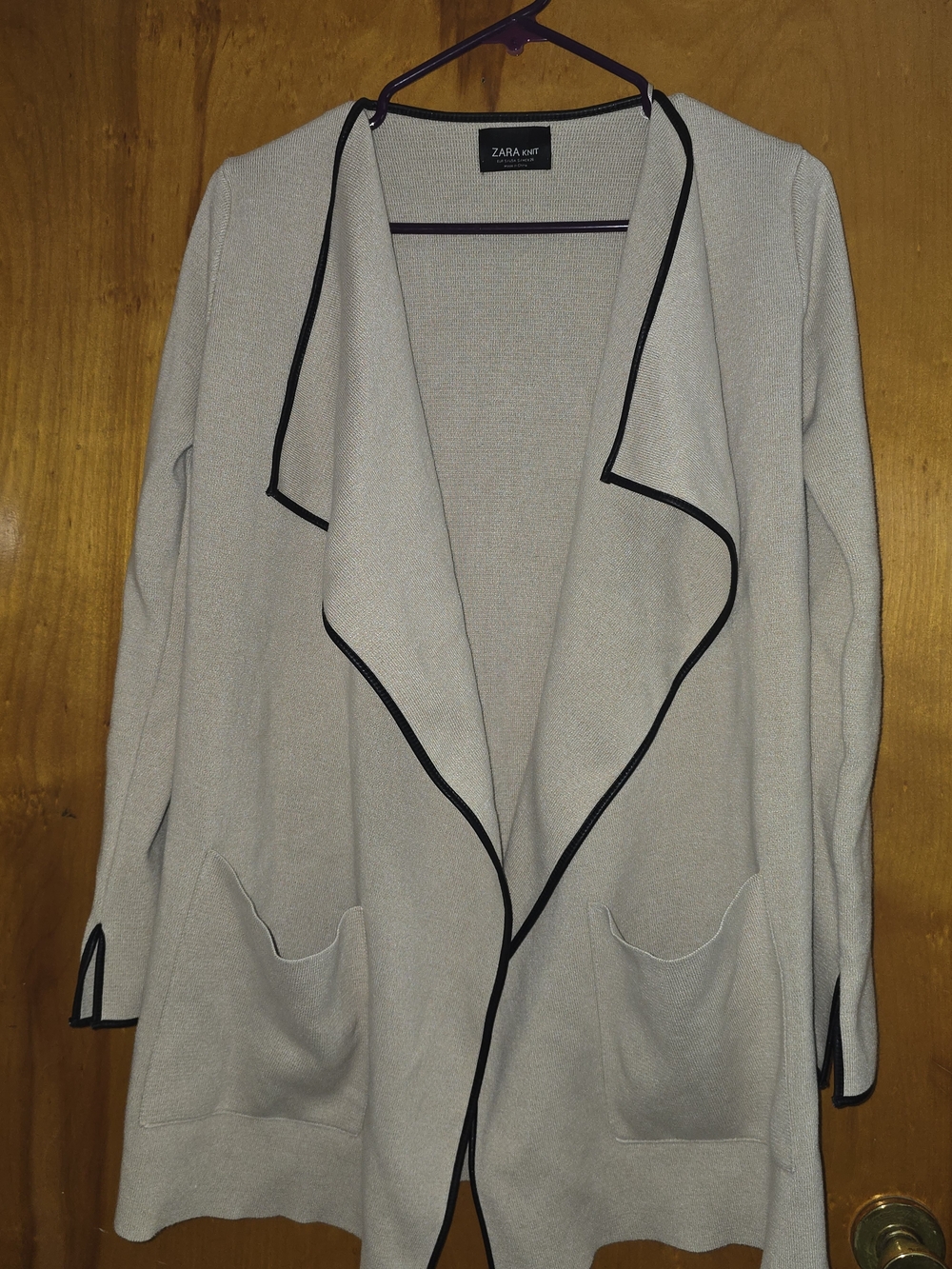 ZARA Knit Cream Open-Front Women's Sweater Cardigan